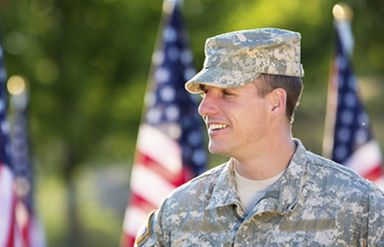 A soldier at a military function